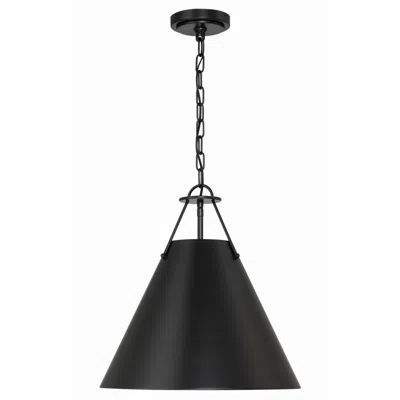 Crystorama Xavier 3 Light Matte Black Pendant