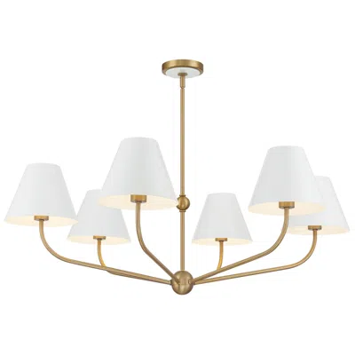 Crystorama Xavier 40" Wide Vibrant Gold 6-light Chandelier In White