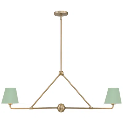 Crystorama Xavier 42'' Vibrant Gold + Green Linear Chandelier In Multi