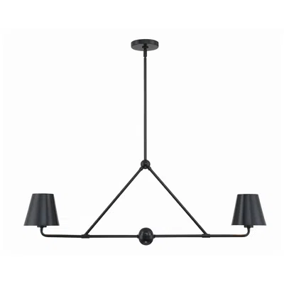Crystorama Xavier 42"w Matte Black 2-light Linear Chandelier