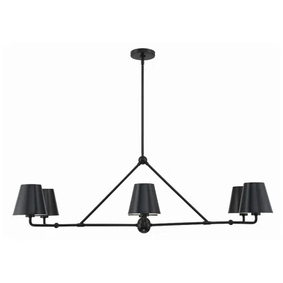 Crystorama Xavier 46" Wide Matte Black 6-light Chandelier