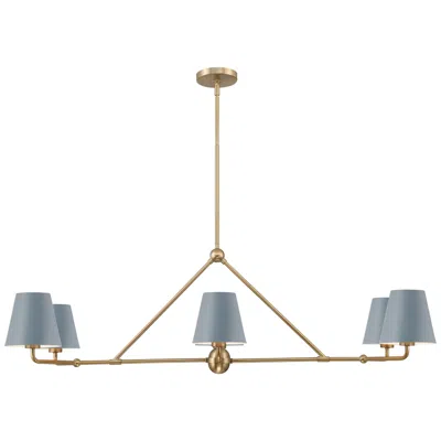 Crystorama Xavier 46" Wide Vibrant Gold 6-light Linear Chandelier In Multi