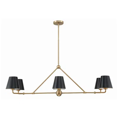 Crystorama Xavier 46"w Vibrant Gold And Black 6-light Linear Chandelier