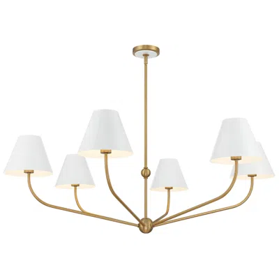 Crystorama Xavier 48" Wide Vibrant Gold And White 6-light Chandelier