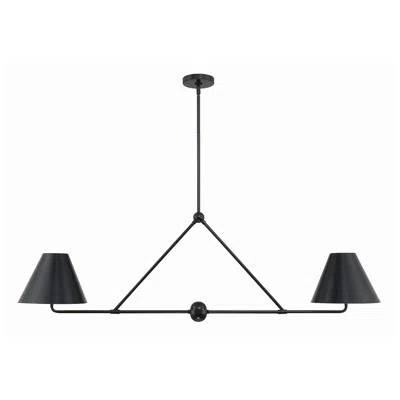 Crystorama Xavier 54'' Matte Black Linear Chandelier
