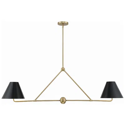 Crystorama Xavier 54" Wide Vibrant Gold 4-light Linear Chandelier