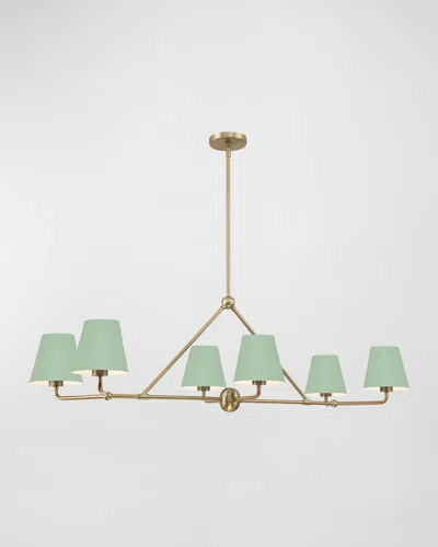 Crystorama Xavier 6-light Chandelier In Vibrant Gold  Green