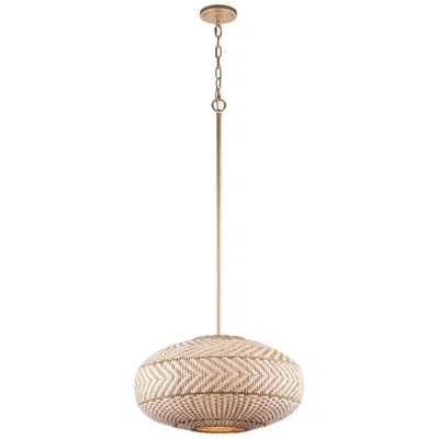 Crystorama Zanzibar 22" Wide 4-light Soft Gold Rattan Orb Pendant In Neutral