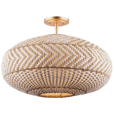 Crystorama Zanzibar 22" Wide Soft Gold Ceiling Light In Brown