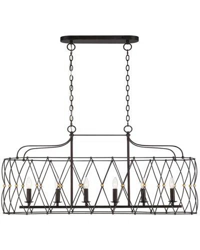 Crystorama Zucca 6 Light English Bronze & Antique Gold Linear Chandelier