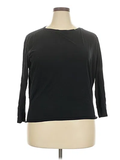 Pre-owned Crz Yoga 3/4 Sleeve Top Black Boatneck Tops