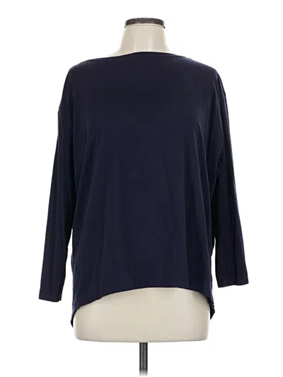 Pre-owned Crz Yoga 3/4 Sleeve Top Blue Boatneck Tops