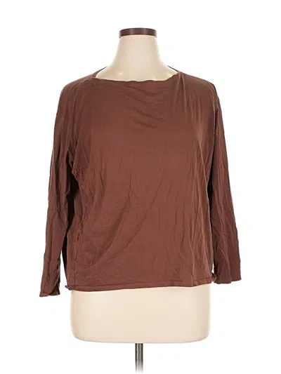 Pre-owned Crz Yoga 3/4 Sleeve T-shirt In Brown