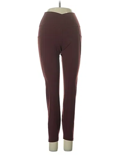 Pre-owned Crz Yoga Active Pants In Burgundy