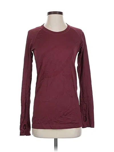 Pre-owned Crz Yoga Long Sleeve T-shirt In Burgundy