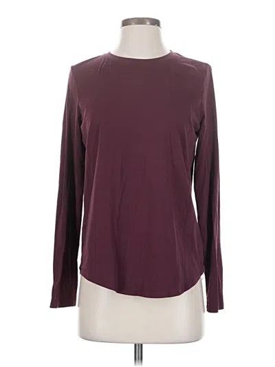 Pre-owned Crz Yoga Long Sleeve T-shirt In Burgundy