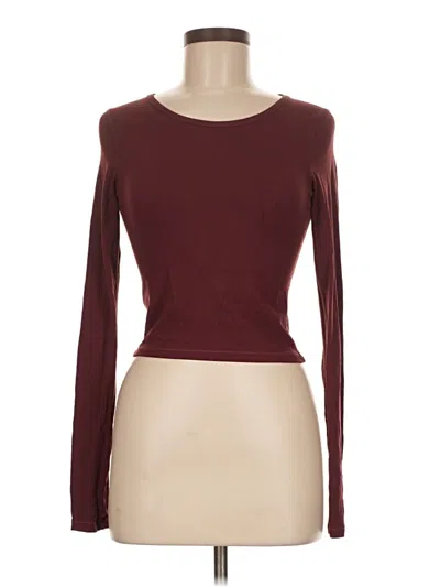 Pre-owned Crz Yoga Long Sleeve T-shirt In Burgundy