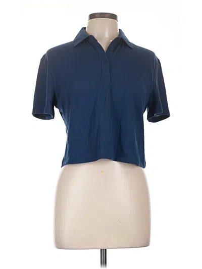 Pre-owned Crz Yoga Short Sleeve Polo Shirt In Blue