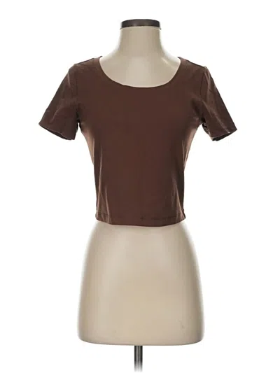 Pre-owned Crz Yoga Short Sleeve T-shirt In Brown