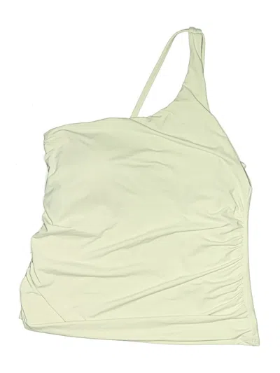 Pre-owned Crz Yoga Swimsuit Top Ivory Solid Pattern Swimwear