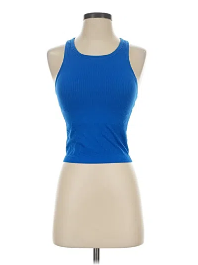 Pre-owned Crz Yoga Tank Top Blue Halter Neckline Tops
