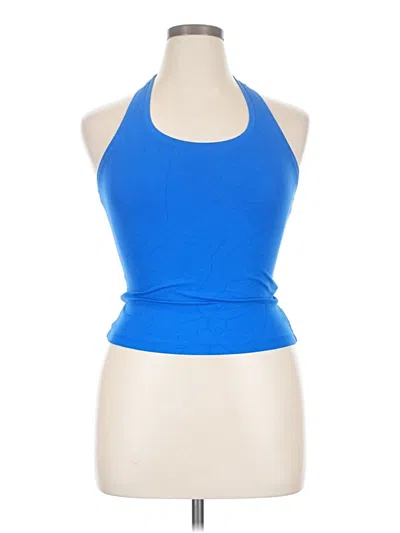 Pre-owned Crz Yoga Tank Top Blue Halter Neckline Tops