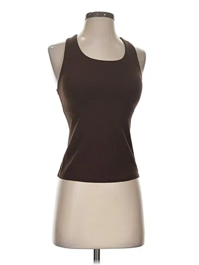 Pre-owned Crz Yoga Tank Top Brown Halter Neckline Tops