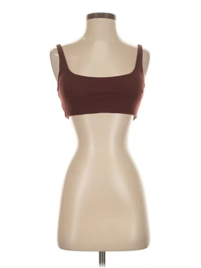 Pre-owned Crz Yoga Tank Top Brown Strapless Neckline Tops