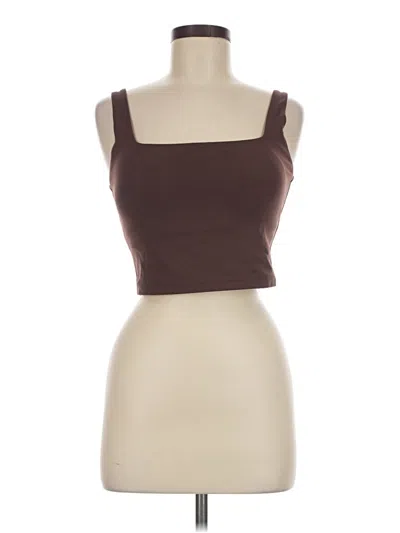 Pre-owned Crz Yoga Tank Top Brown Strapless Neckline Tops