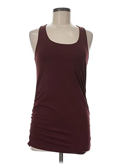 Pre-owned Crz Yoga Tank Top Burgundy Halter Neckline Tops
