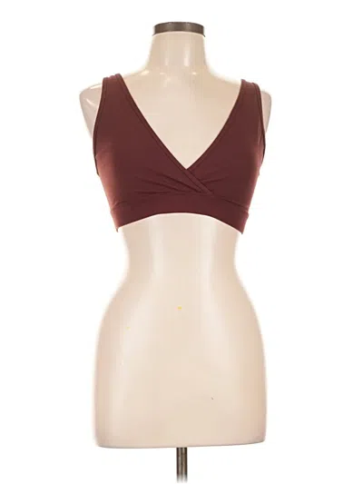 Pre-owned Crz Yoga Tank Top Burgundy Plunge Neckline Tops