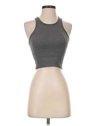 Pre-owned Crz Yoga Tank Top Gray Halter Neckline Tops