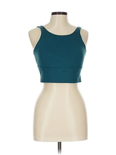 Pre-owned Crz Yoga Tank Top Teal Strapless Neckline Tops In Blue