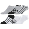 Csg 6 Pack Gradient Stripes No Show Socks In Black/white/grey