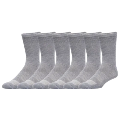 Csg Mens  6 Pack Crew Socks In Grey/multi Color