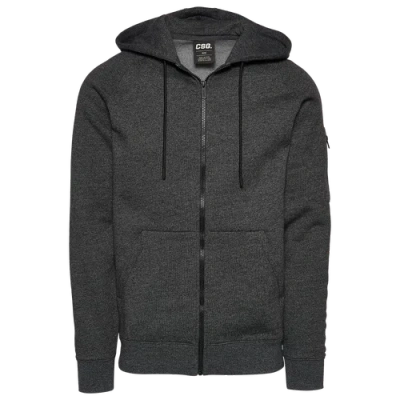 Csg Mens  Troupe Full Zip Hoodie In Black Marled