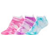 Csg Womens  3 Pack Tie Dye No Show Socks In White/multi Color