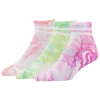 Csg Womens  Varsity Stripe Tie Dye 3 Pack Anklet In Pink/green/orange