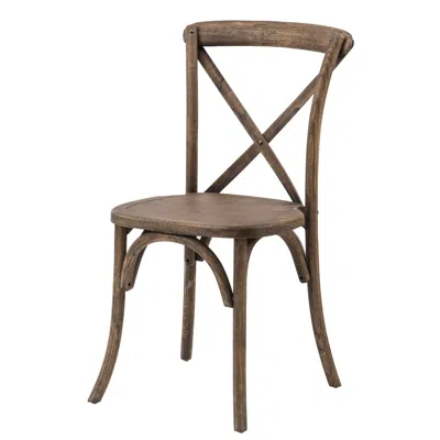 Csp Commerical Seating Products Dark Walnut Crossback Dining Chairs