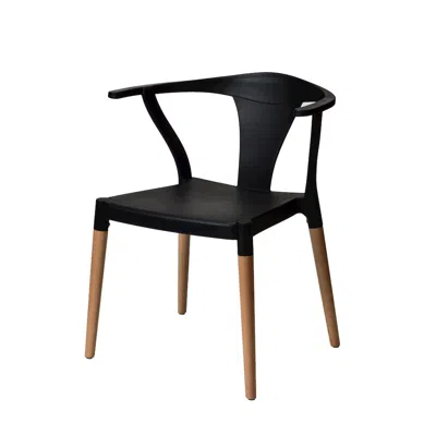 Csp Commerical Seating Products Mid Century Modern White Dining Chairs In Black