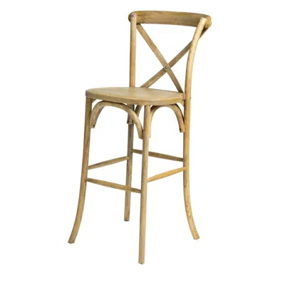 Csp Commerical Seating Products Rustic Tinted Raw Crossback Bar Stool Chairs