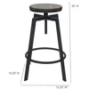 Csp Commerical Seating Products Swivel Backless Bar Stool Chairs, Black