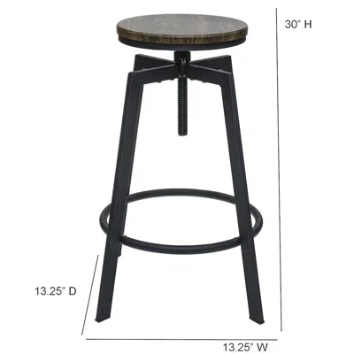 Csp Commerical Seating Products Swivel Backless Bar Stool Chairs, Black