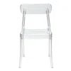 Csp Set Of 1 Grace Polycarbonate Dining Chair - Mid Centry Modern - Stackable - Translucent Amber