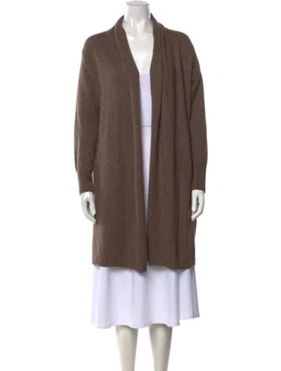 Pre-owned Ct Plage Alpaca Open Front Sweater In Brown