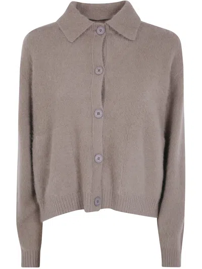 Ct Plage C. T. Plage Cardigan Polo Neck Ct26103p.22 In Brown
