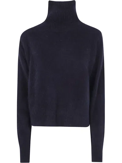 Ct Plage C. T. Plage High-neck Sweater Ladies Longsleeve Pullover In Blue