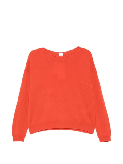 Ct Plage Cashmere Knitted Boat Neck Long Sleeve Sweater In Brown