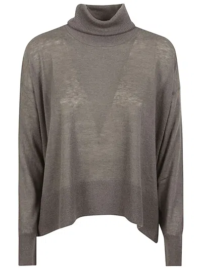 Ct Plage Cashmere Turtleneck Long-sleeve Sweater In Gray