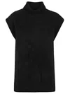Ct Plage Cashmere High Neck Vest In Black